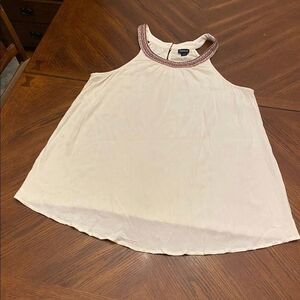 Torrid Cream Sleeveless Top with Embellished Neckline